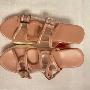 Pink wedge sandals comfortable